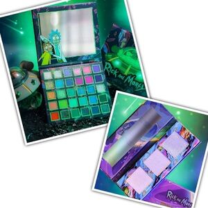 Glamlite X Rick and Morty Eyeshadow Palette and Highlighter